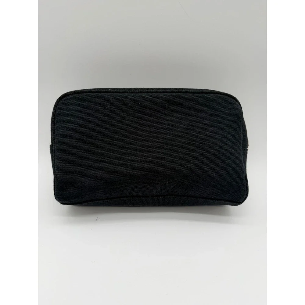 Dolce & Gabbana Beauty Black Canvas Makeup Bag Cosmetic Pouch Zip Travel Case
